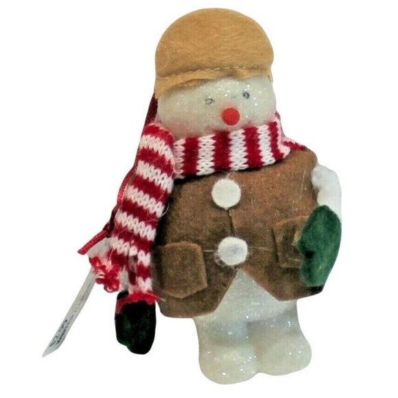 Christmas Ornament Snowman Fisherman Styrofoam Felt - Picture 1 of 3